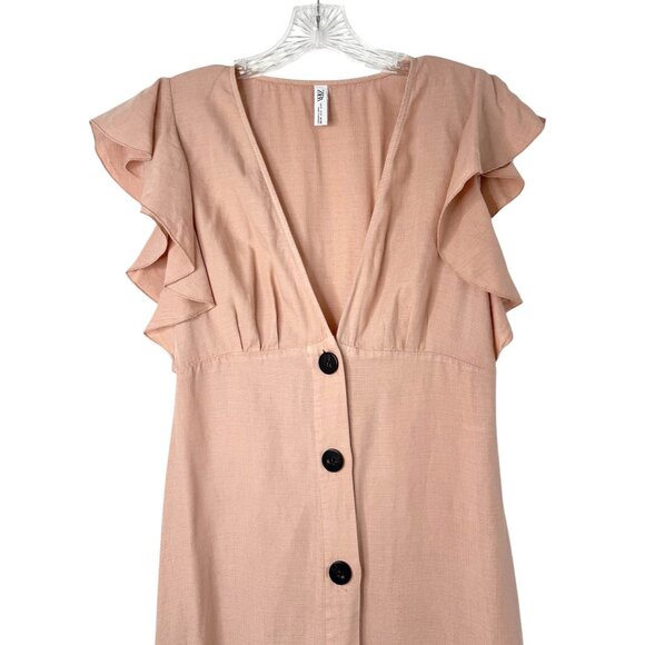 Zara Spring Break Linen Ruffle Dress - Picture 4 of 9